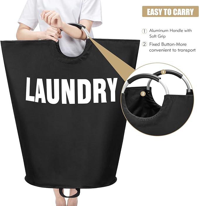 160L XX-Large Laundry Basket, Freestanding Tall Clothes Hamper, Collapsible