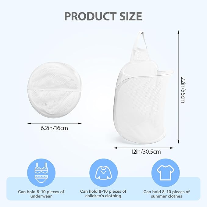 Hanging Laundry Bag Small Hanging Hamper Foldable Mesh Hamper Collapsible Wall