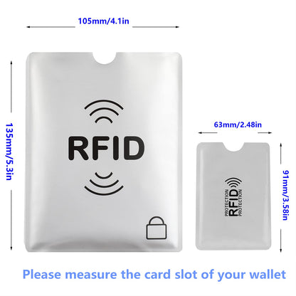 Luumxai 16 RFID Blocking Sleeves Set (10 Credit Card Holders & 4 Passport Protectors) Identity Theft Protection Secure Sleeves Set.Waterproof aluminum foil slim Design easily into your Wallet