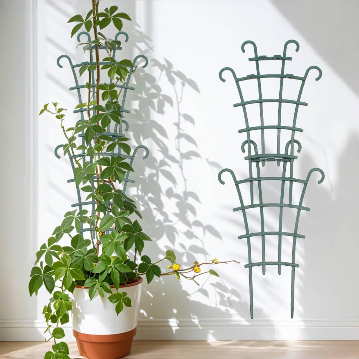 Plant Trellis for Potted Plants, Small Trellis for Climbing Plants Indoor, Plant Trellis Outdoor, Stackable Plastic Garden Trellis Support for Climbing Vines, Hoya, Pothos, Houseplants (10)