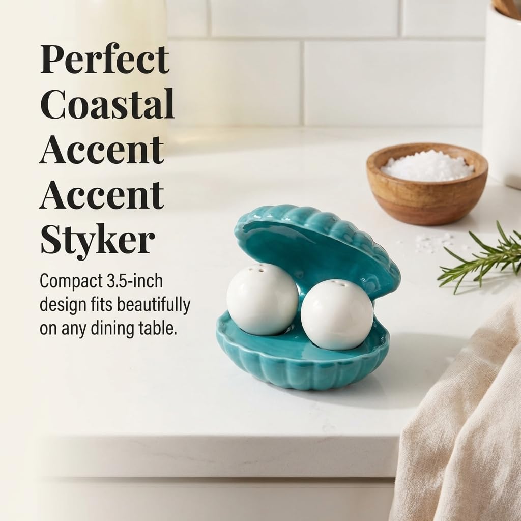The Bridge Collection Novelty Oyster Salt and Pepper Shaker 3 Piece Set