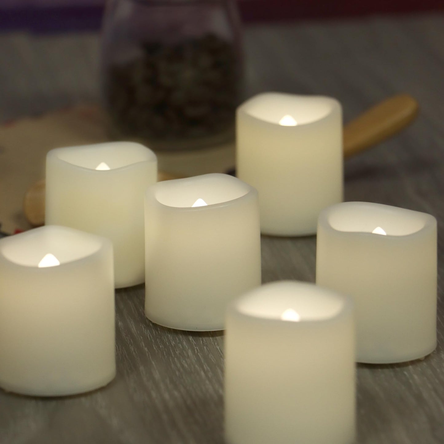 CANDLE CHOICE Battery Operated Flameless Votive Candles Small Bright Flickering LED Lights for Wedding Party Table Centerpieces Halloween Christmas Home Decoration Batteries Incl. 24 Pack White Light
