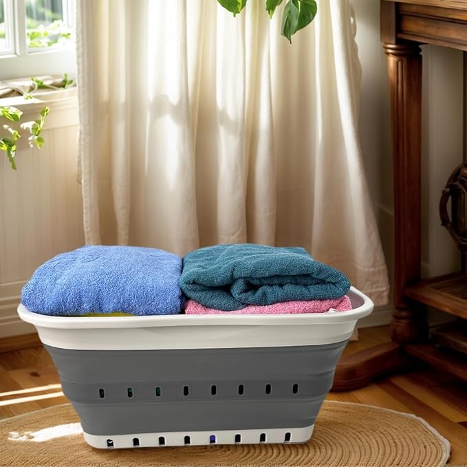 SAMMART 42L Collapsible Plastic Laundry Basket
