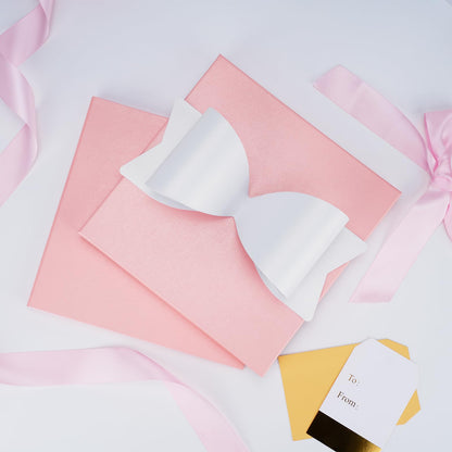 LaRibbons Large Gift Boxes with Lids, 10x10x10 Inches Pink Square Foldable Gift Boxes for Valentine's Day, Birthday, Wedding, Baby Shower, Party, All Occasion