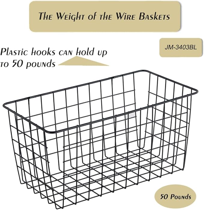 3 Pack【Extra Large】Hanging Kitchen Basket, Wire Storage Basket,