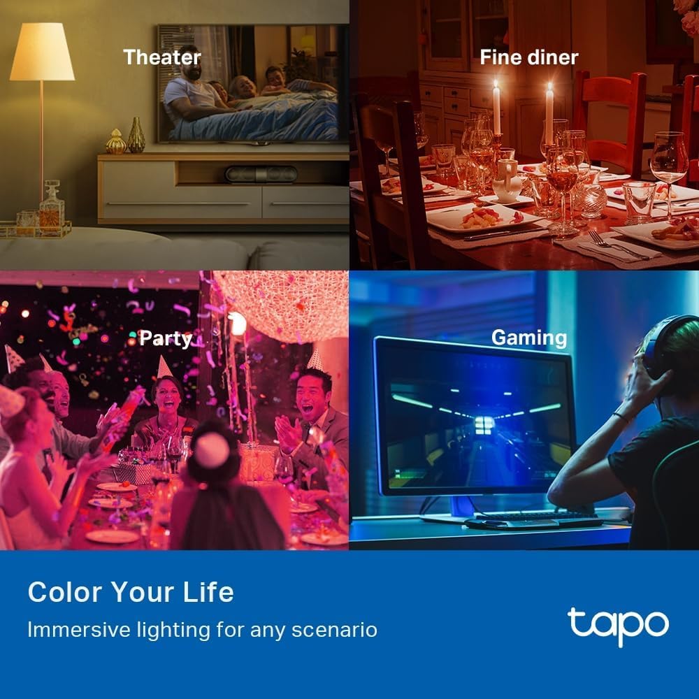 Tapo L530B (2-Pack) Smart Bulb, B22 Colour Changing Light Bulb, Alexa Light Bulbs, LED Light Bulb,8.7W (60W), Dimmable, Schedule & Timer, Energy Saving, App Remote Control, Google Voice Control
