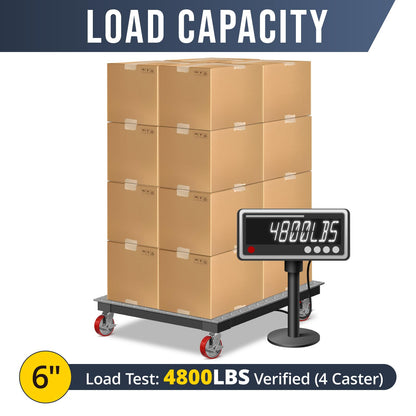 HANDSAMMU 6" X 2" Heavy Duty Casters- Industrial Casters, Polyurethane Casters Wheels, Capacity up to 4800 Lb. Use for Platform Truck, U-Boat Cart,Workbenches (4 Rigid)