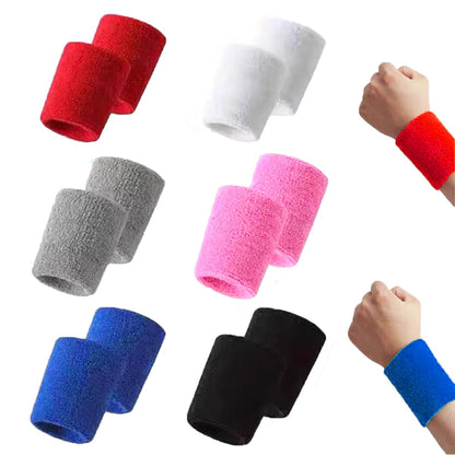 EAEDMY 12PCS Cotton Sports Wristbands Sweatbands for Men & Women, Absorb Sweat Wrist Bands Sweat Bands for Tennis Basketball Football Running Working Out (12PCS)