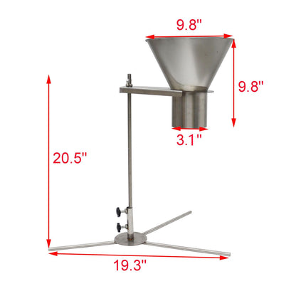 INTBUYING Stainless Steel Feeding Hopper Funnel with Stand Food Grade Kitchen Funnel Hopper for Powder Paste Liquid and Granule Manual Filling 8 cm