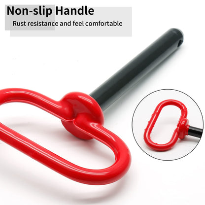 Bonsicoky Tractor Towing Hitch Pin and Clip, 5/8 x 4 Inch Trailer Gate Pin for Towing Tractor, RV, Truck, Boat, Car - Red Handle