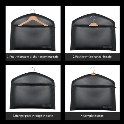 Sdstone Hanger Diversion safe with Lock, Fireproof Hanger Safe with Small Fireproof Bag,Secret Safe Under Clothes with Hidden Compartment to jewelry safes for home or Travel Safe 1 pack