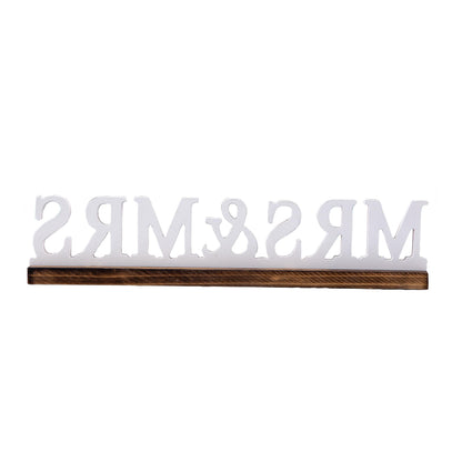 Sintosin Rustic Mrs and Mrs Wedding Decor Sign for Table 16 Inch, Handmade Distressed White Wooden LGBT Signs for Home Decor, Farmhouse Lesbian Wedding Reception Decorations Valentine