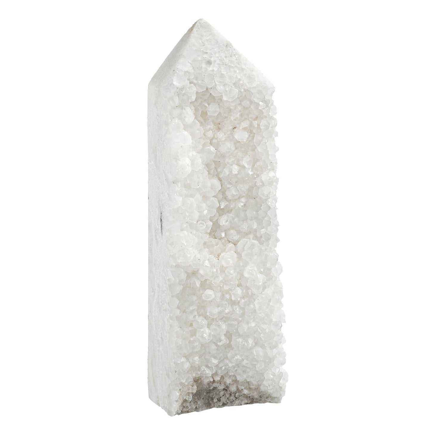 moonsix Natural Rock Crystal Quartz Obelisk Tower, Irregular Raw Crystal Wands Geode Stone for Meditation Home Decor, 401-500g