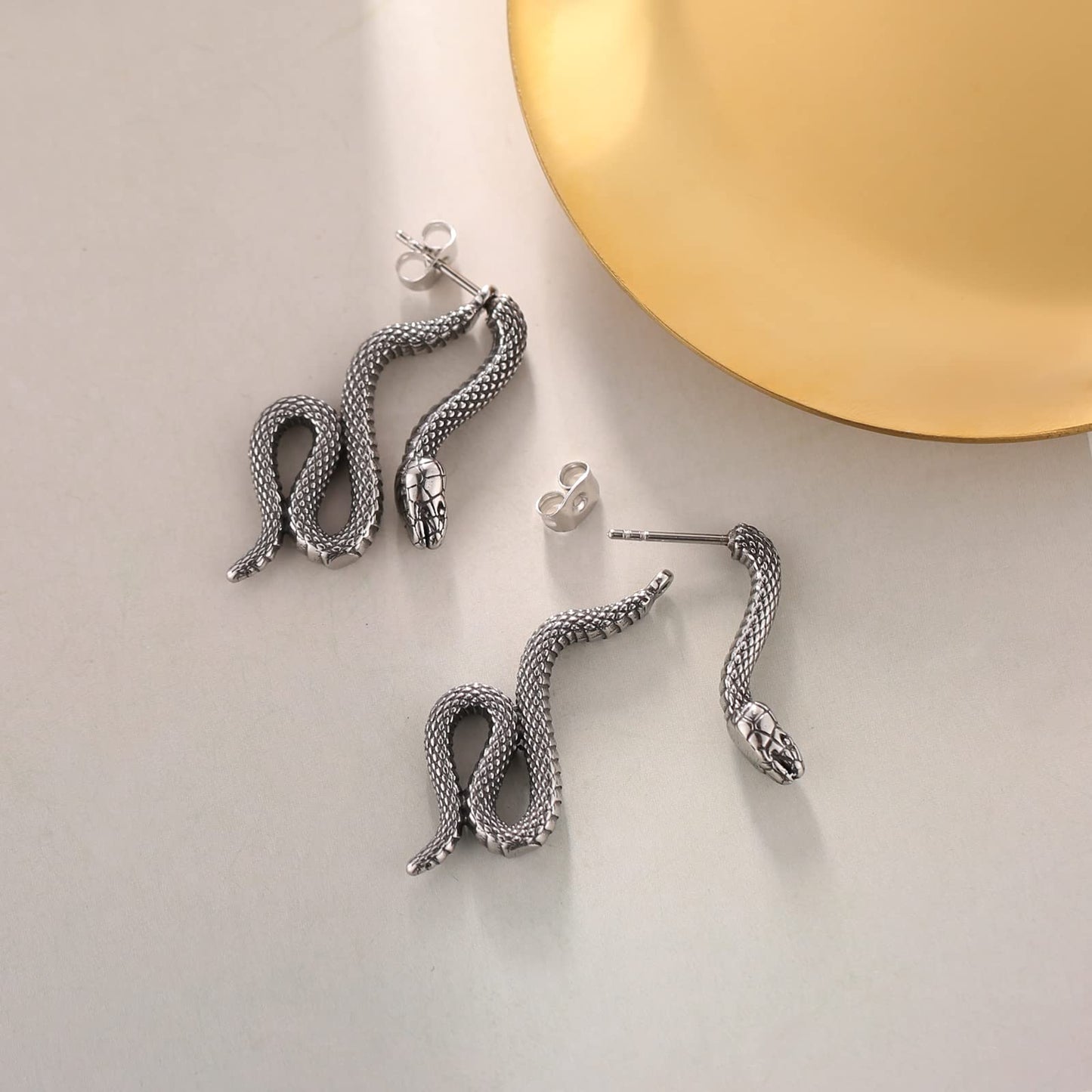 HZMAN Interesting Stainless Steel Goth Hip Hop Earrings for Men Women Stud Earring Jewelry Gift