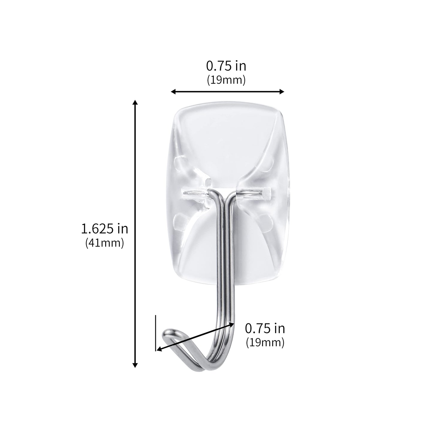 MOVELYST 60 Small Hooks+80 Removable Strips, Clear Wire Hanger Hooks, Damage-Free Utility Hooks, Heavy Duty with Adhesive Strips, No Tools Wall Hook for Hanging, Value Pack