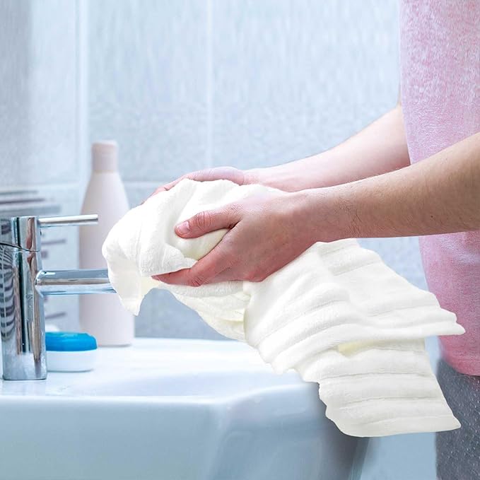 Jacquotha Luxurious 4-Pack Ribbed Striped Hand Towels – Hotel & Spa Premium