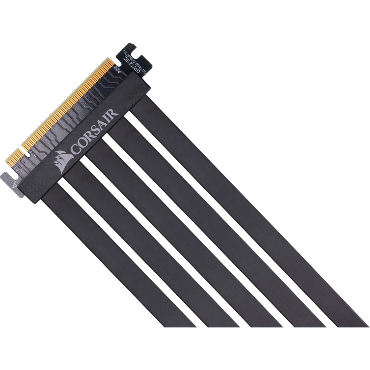 Corsair Premium PCIe 3.0 x16 extension cable, 300 mm (EMI shielded, fully flexible, 90 degree female PCIe connector), black
