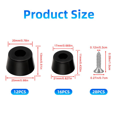 Hpgoxkd 56PCS Cutting Board Feet Non Slip with Stainless Washer Screws,Large Size and Small Rubber Feet for Cutting Board, Electronics,Furniture