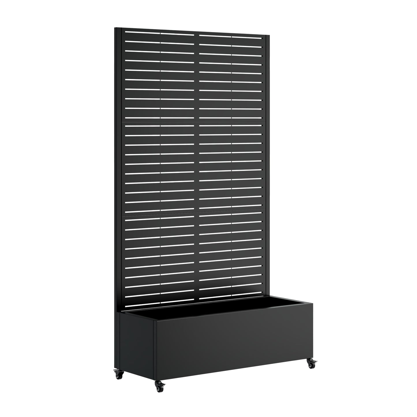 Clyrava Metal Raise Garden Bed with Trellis Outdoor Indoor, 73'' Tall Planter Box with Wheels, Large Planter with Drainage Holes & Lockable Casters for Climbing Plants, Vegetables, Vines (Rectangle A)