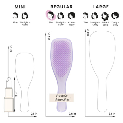 Tangle Teezer Fine and Fragile Ultimate Detangler Hairbrush for Coloured, Fine & Thin Hair - Two-Tiered Soft Flex Teeth Reduce Breakage & Pulling - Gentle on Delicate Hair - Hypnotic Heather
