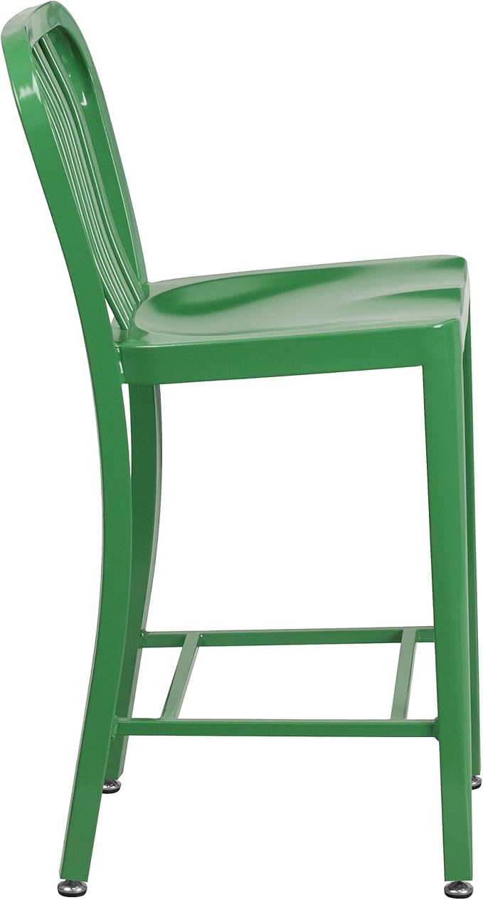 Flash Furniture Commercial Grade 24" High Green Metal Indoor-Outdoor Counter