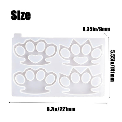 Power Fist Silicone Mold Set for Resin, Candle, Soap & Clay – Flexible Reusable Epoxy Molds with Glossy Finish – DIY Jewelry, Keychains, Home Decor (4-Piece Set)