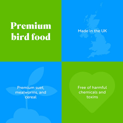 RSPB Buggy Nibble Treats, 550g, This Nibbles are like Hot Cakes to Wild Birds, A Delicacy that Few Birds Can Resist, Made with Mealworms, Premium UK Suet & Cereal. Supporting the RSPB