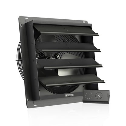 AC Infinity AIRLIFT S14, Shutter Exhaust Fan 14” with 10-Speed Controller, EC Motor - Wall Mount Ventilation and Cooling for Sheds, Attics, Workshops, and Greenhouses