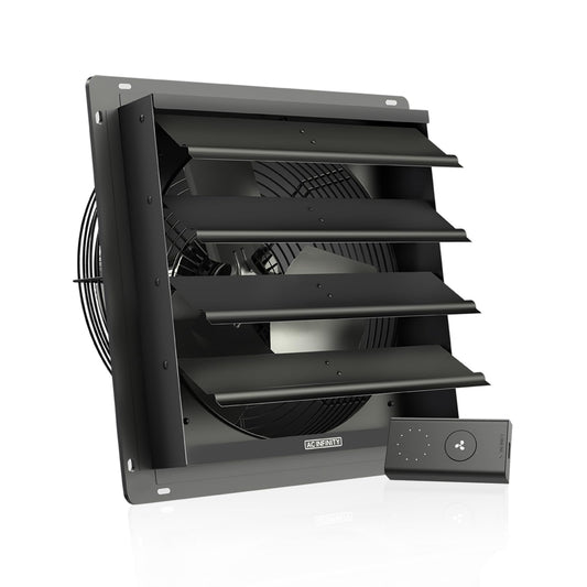 AC Infinity AIRLIFT S14, Shutter Exhaust Fan 14” with 10-Speed Controller, EC Motor - Wall Mount Ventilation and Cooling for Sheds, Attics, Workshops, and Greenhouses