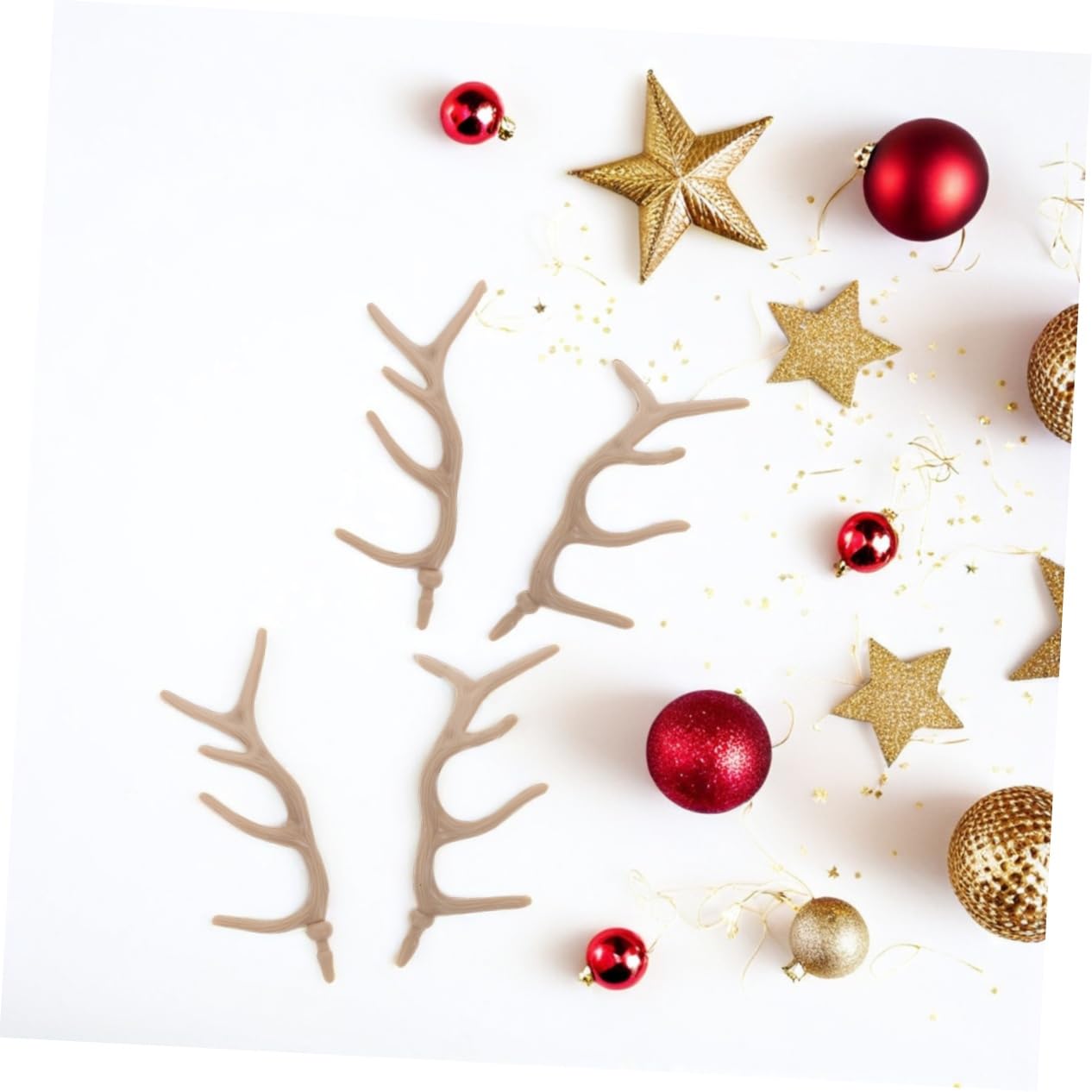 Angoily Reindeer Antlers, 24 PCS Reindeer Antlers for Craft, Christmas Deer Antler Snowman Arm Craft, Artificial Plastic Antler Ornament, Deer Antler Decor DIY Dry Tree Branch Twigs