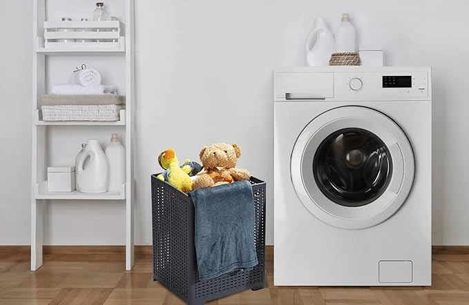42L Collapsible Plastic Laundry Baskets, Foldable Laundry Hamper