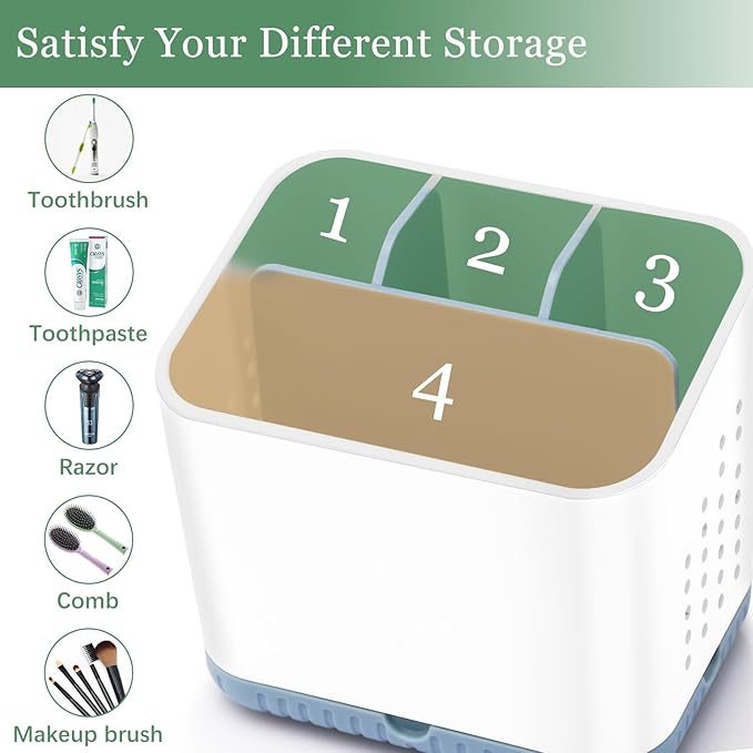 Toothbrush Holders for Bathrooms, Kids Electric Toothbrush and Toothpaste Holder