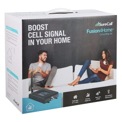 SureCall Fusion4Home Cell Phone Signal Booster up to 2000 sq ft, Boosts 5G/4G LTE, Omni Outdoor Antenna, Home & Office Multi-User All Carrier, Verizon AT&T Sprint T-Mobile, FCC Approved, USA Company