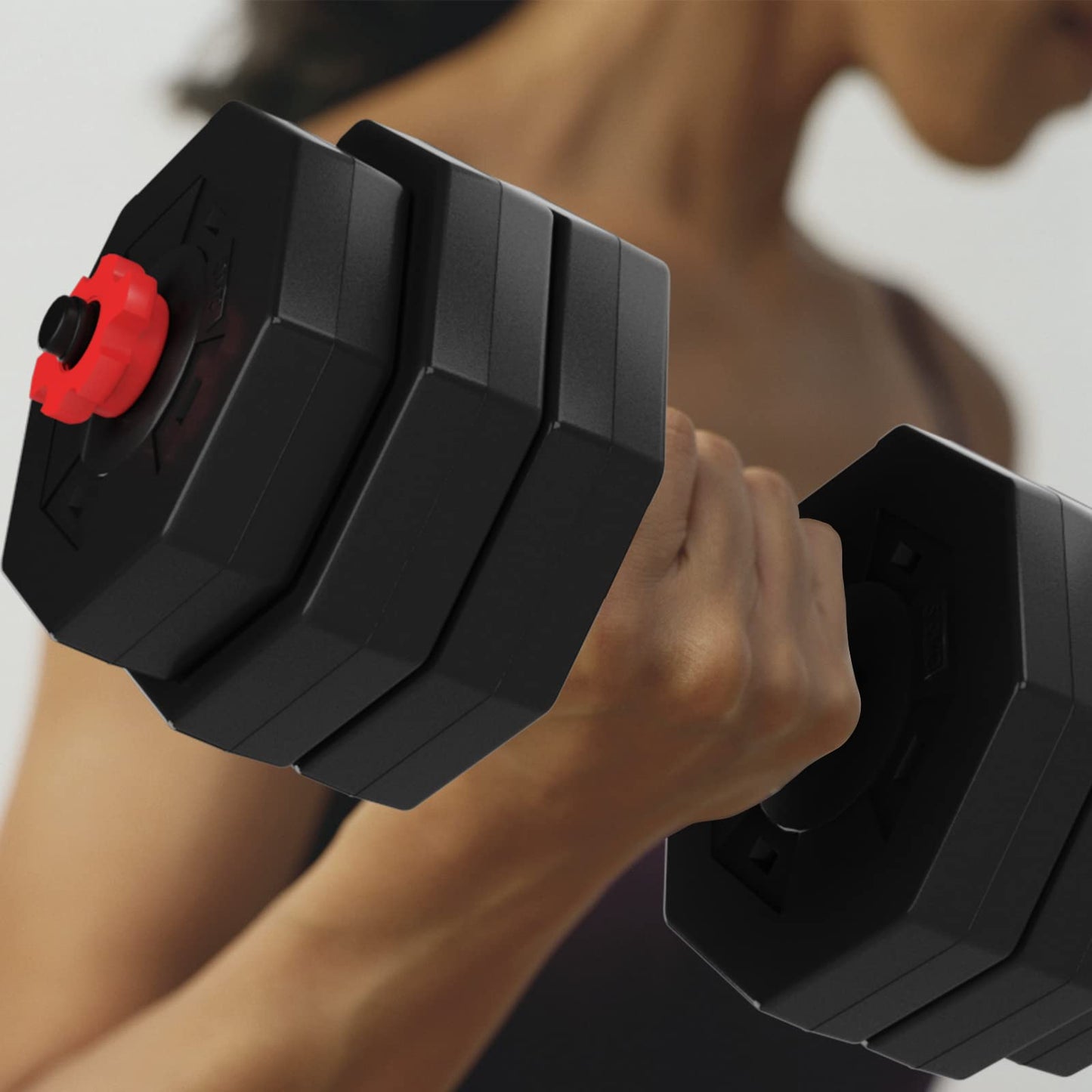 soges Adjustable Dumbbells Set, Iron sand mixture Octagonal designed Weights Dumbbells Set, Anti rolling Fitness Dumbbells HSYL001-30