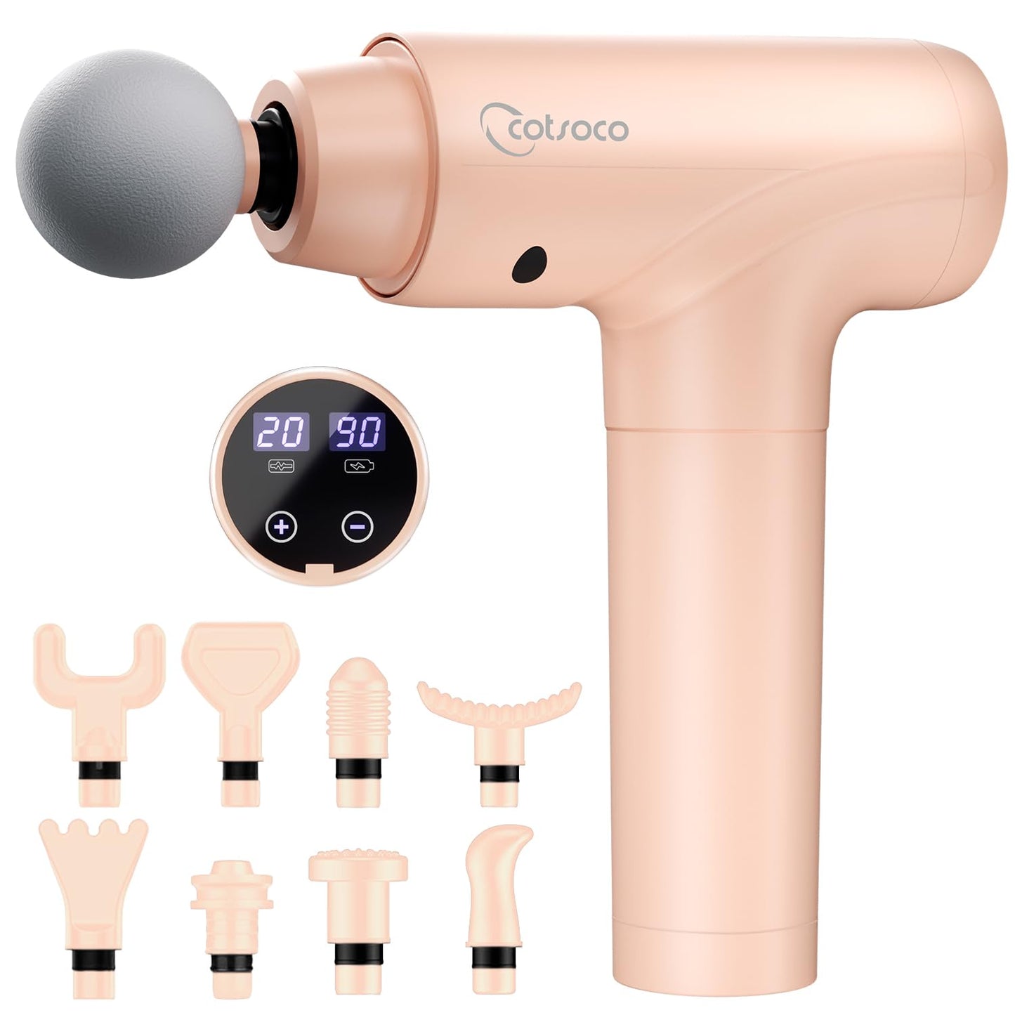 cotsoco Massage Gun, Muscle Massage Gun Deep Tissue Back Massager for Pain Relief, 20 Speeds Handheld Electric Massager Tool with Silent Brushless Motor, Suitable for Gym Office Home Travel
