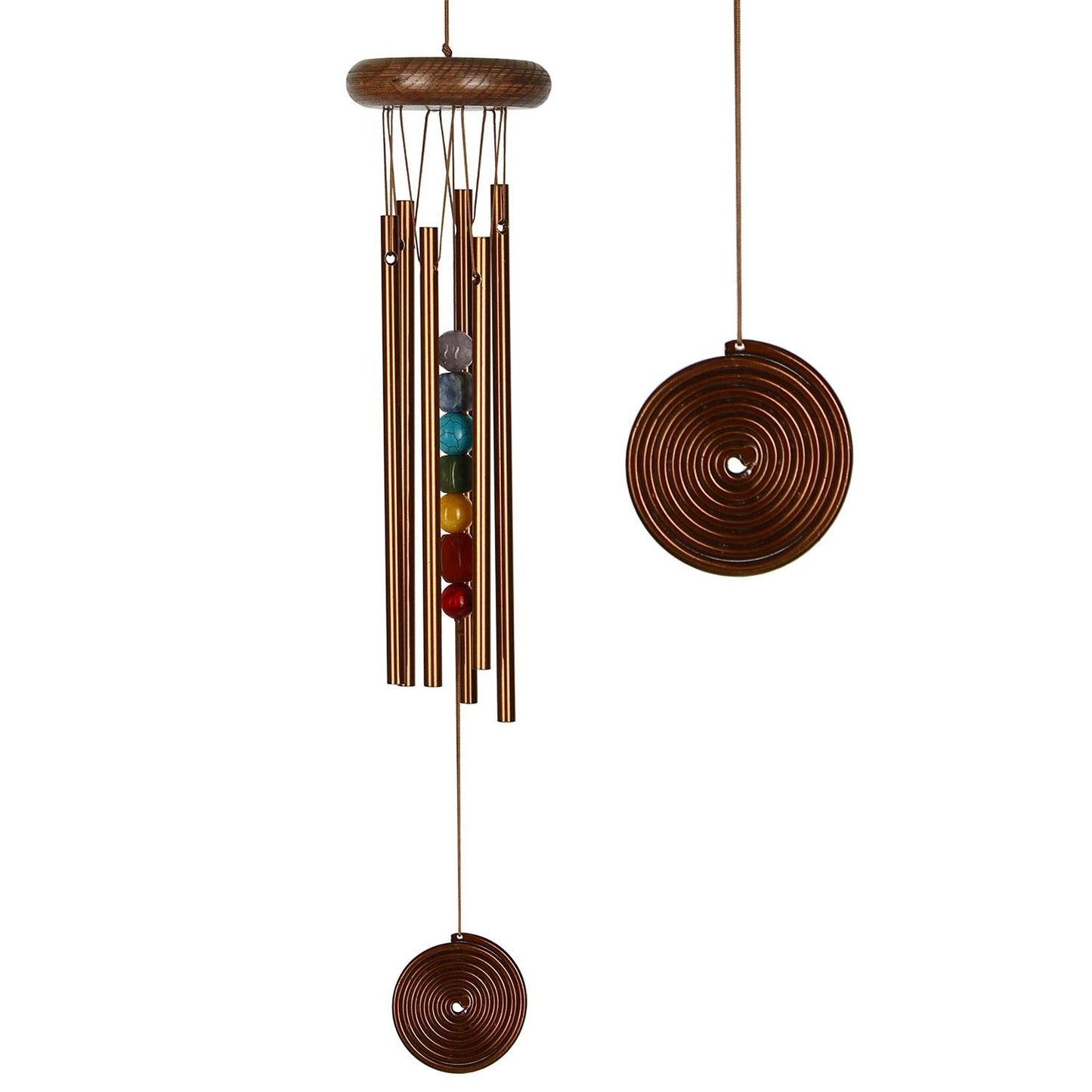 Woodstock Chimes Signature Collection, Woodstock Chakra Chime, 17'' Bronze Eastern Energies Wind Chimes for Outdoor, Patio, Home Garden Decor (CC7BR)