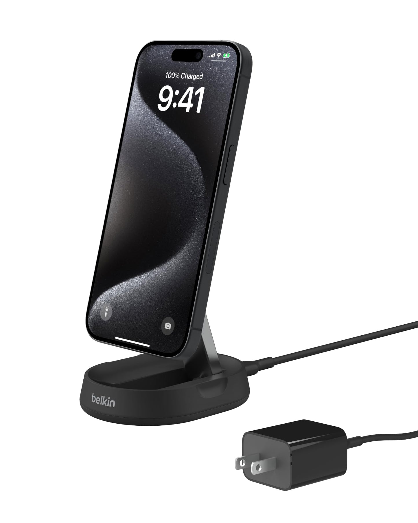 Belkin Convertible Magnetic Charging Stand 15W - MagSafe-Compatible Fast Qi2 Charger for Apple iPhone 15, 14, 16, 16 Plus, 16 Pro, 16 Pro Max, Airpods Pro, & More - Black