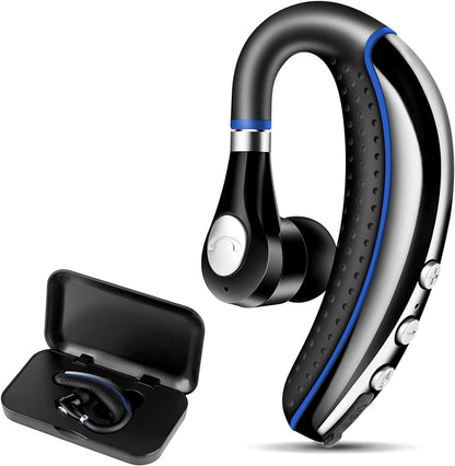 LSAPT Bluetooth Headset V5.0 Wireless Bluetooth Earpiece with Noise Canceling Mic for Cell Phone Ultralight Business Earphone for Driving/Trucker/Office Earbus for Android/iPhone/Smartphone-Blue