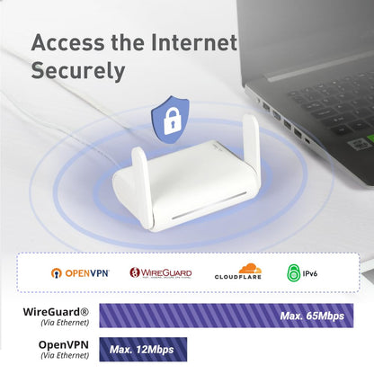 GL.iNet GL-SFT1200 (Opal) Portable Wifi Router for Travel, Wireless Access Point, Pocket Wifi 5 Abroad, Secure Vpn Router, Mobile Wireless Routers for Modem, Mini Routers for Hotel, Plane, Openwrt
