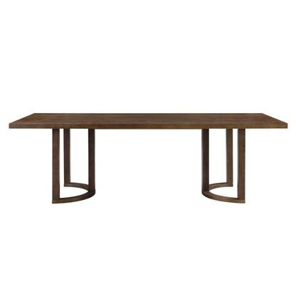 Christopher Knight Home Evat 95 Inch Dining Table for 6-8 People, Modern Kitchen Table with U-Shaped Legs, Large Wooden Rectangular Farmhouse Dinner Furniture for Dining Room, Home Office, Walnut