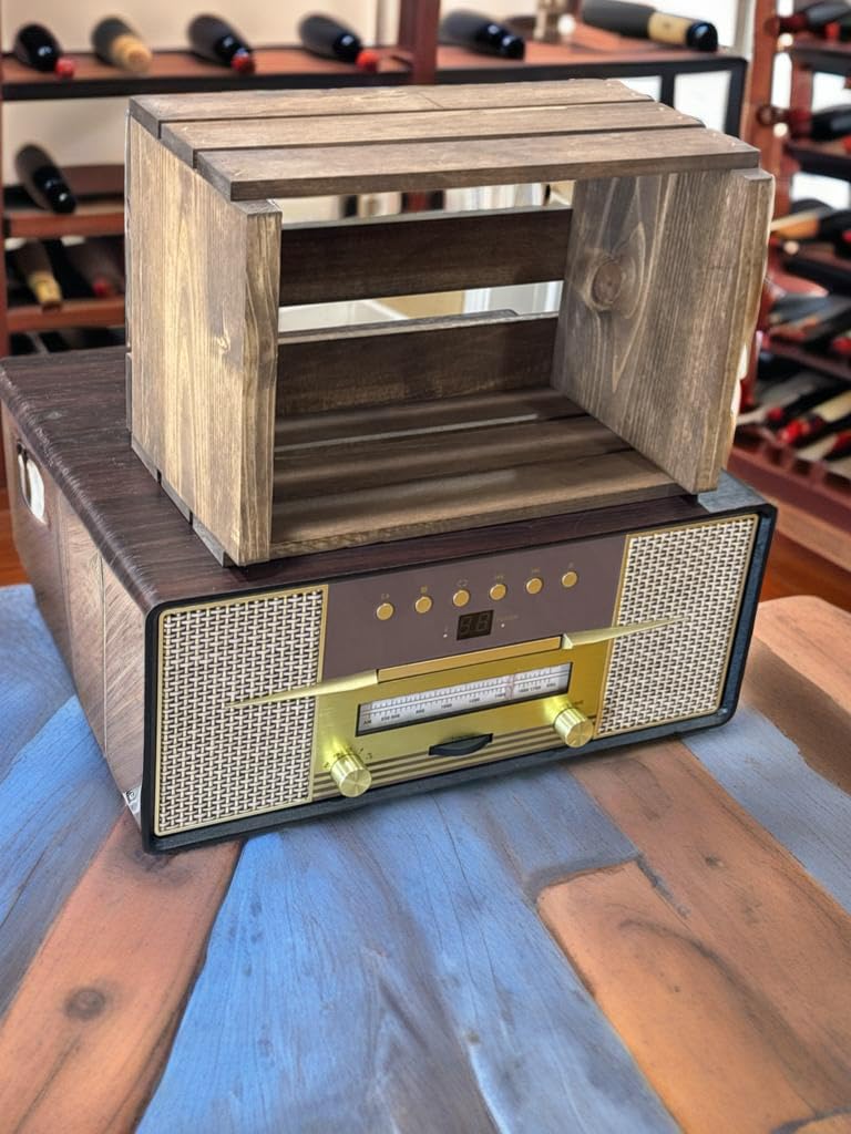 Darla'Studio 66 45 RPM Vinyl Record Storage Wood Crate