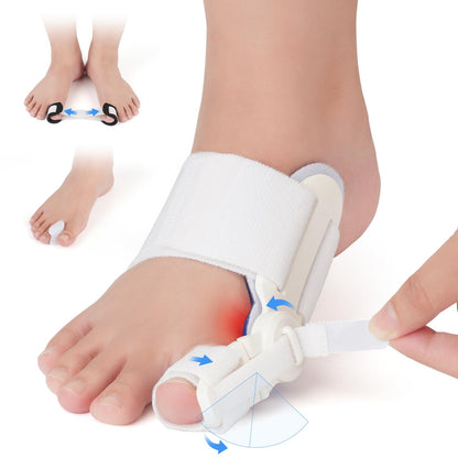 Hayruoy Bunion Corrector for Women & Men, Hallux Valgus Relief and Toe Alignment, include Toe Stretcher Band & Toe Separators, Free Size White
