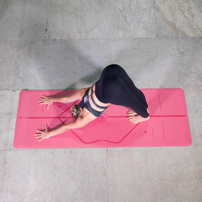 Liforme Original Yoga Mat – Free Yoga Bag Included - Patented Alignment System, Warrior-like Grip, Non-slip, Eco-friendly, sweat-resistant, long, wide, 4.2mm thick mat for comfort