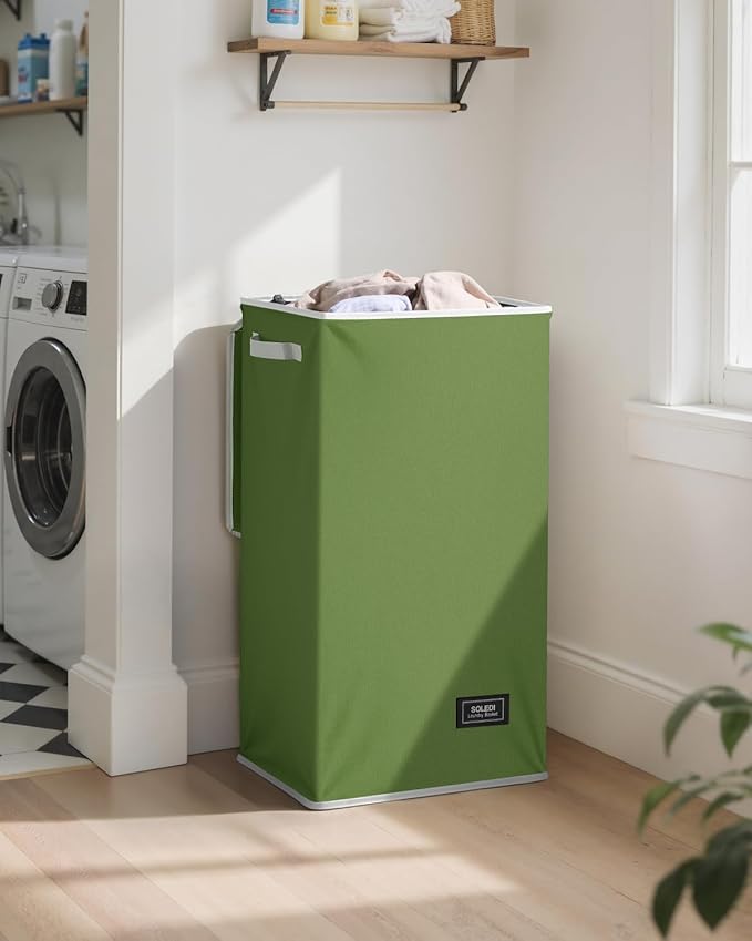 SOLEDI Laundry Hamper with Lid 100L Large & Tall Collapsible Laundry Basket