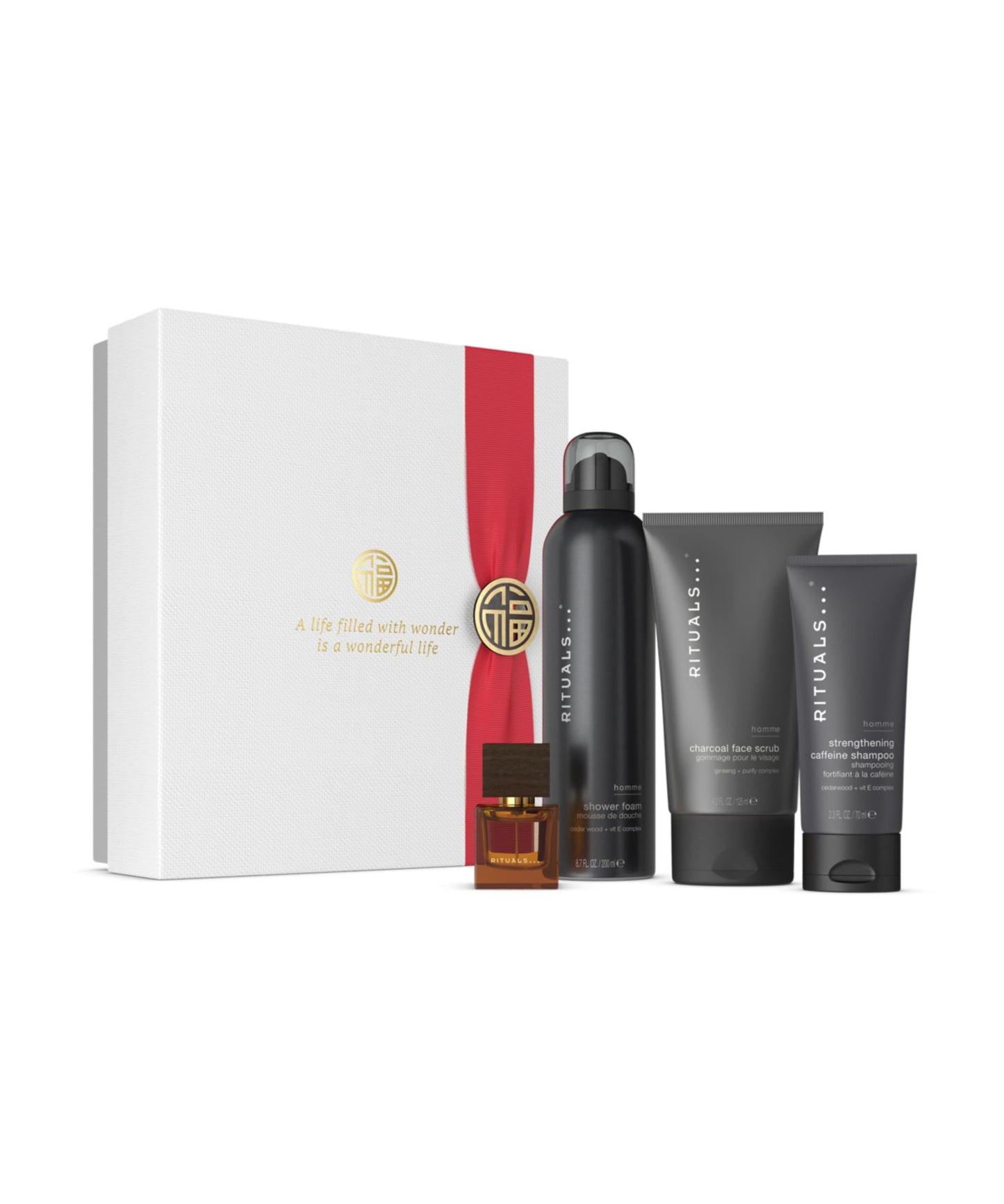 RITUALS Gift Set for Men from The Homme Collection - Shower Gel, Shampoo, Face Scrub, Eau de Parfum – Medium