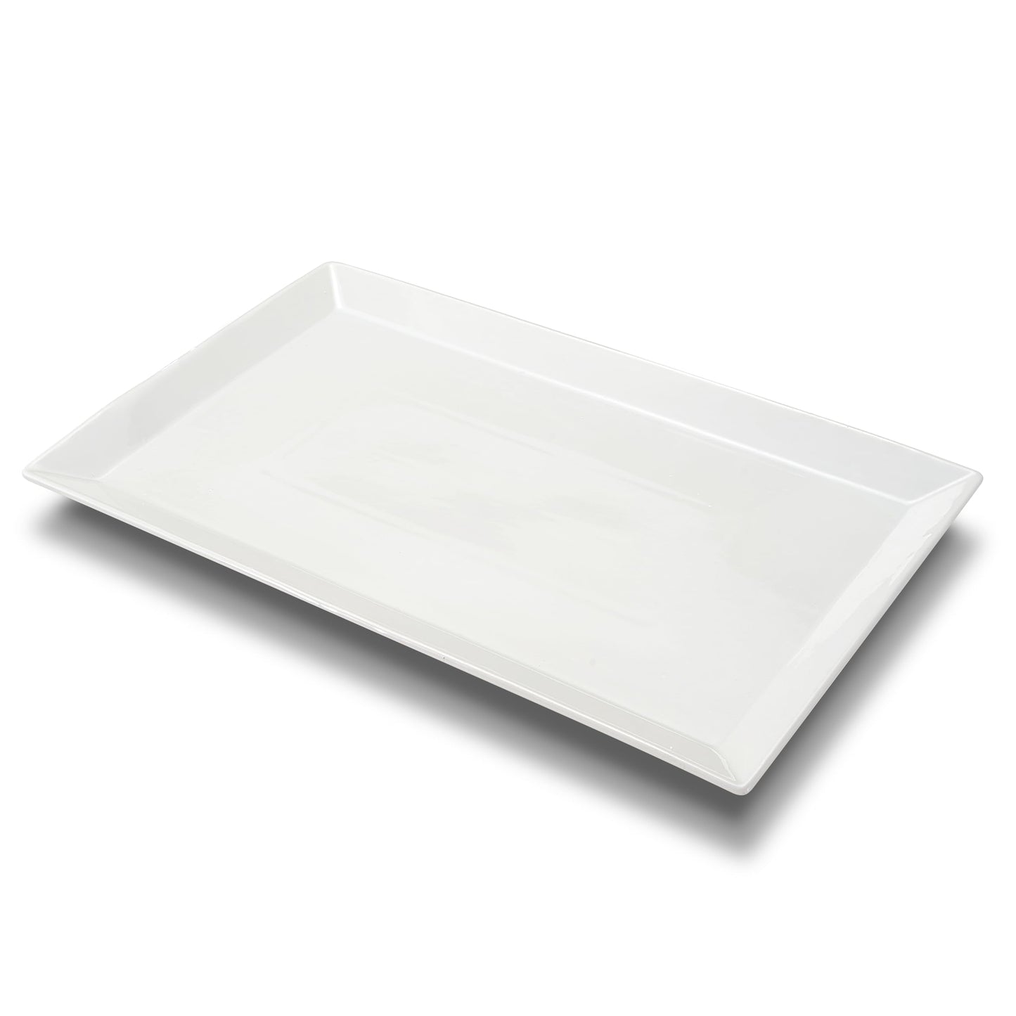MIECOO Large Serving Platter, 18.5" x 11.5" White Serving Tray, Rectangular Porcelain Plate for Party, Wedding, Birthday, Entertaining, Food, Appetizer, Fruit, Sushi, Dessert