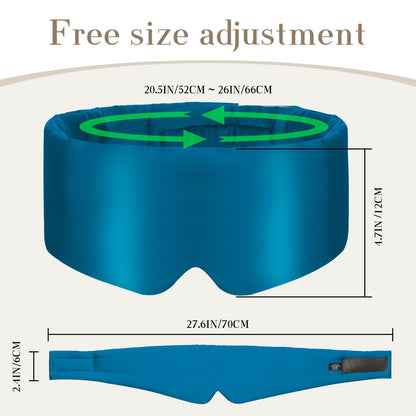 100% Mulberry Silk Sleep Mask Eye Mask for Women Man with Adjustable Band, for Side Sleeper Blackout Sleep Mask for Travel Rest and Office Large Size (Taupe)