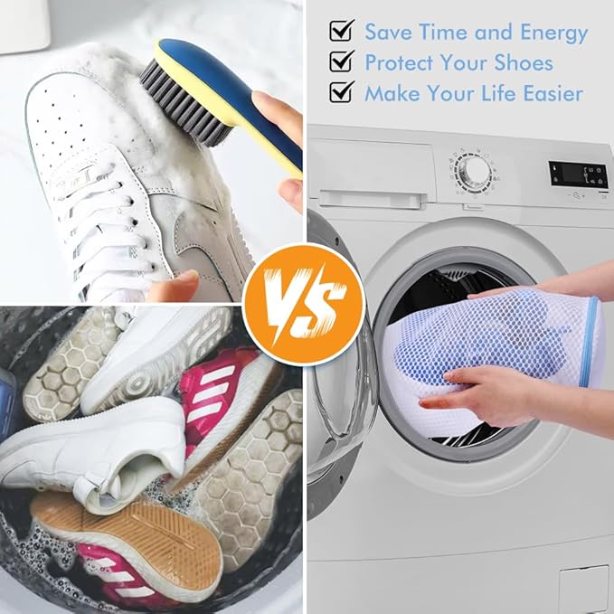 2 Pack Shoes Wash Bags, Shoe Washing Machine Bag, shoe laundry bag