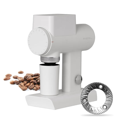 TIMEMORE Sculptor 064S Flat Burr Coffee Bean Grinder, Electric Espresso Grinder with Stepless Coarseness Adjustment, Suitable for Pour over, French Press, Cold Brew - White