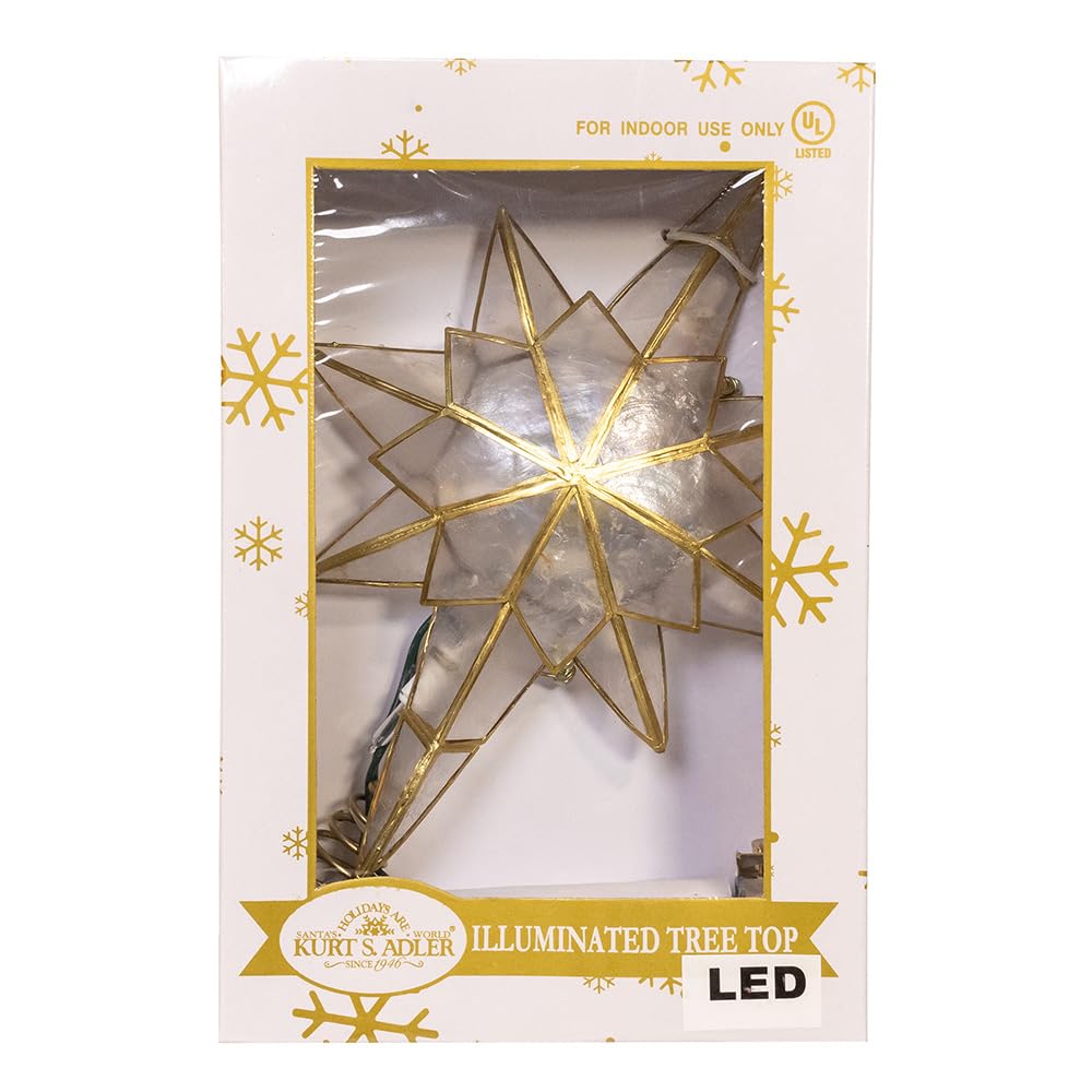 Kurt Adler 10 Lights LED Capiz Star Treetop
